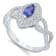 KALLATI White Gold 1.00 ctw Tanzanite and Diamond Ring