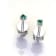 Grass Collection - Sterling Silver Earrings  – 1 Intense Green Natural Emerald