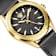 V-Code GMT Black Sunray Dial Leather Strap Watch