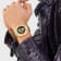 The $kull Spikes Crystal Black Dial IP Yellow Bracelet Watch