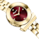 Ferragamo Gancino Red Dial Yellow Stainless Steel Bracelet Watch