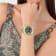Queen Crystal Green Dial Stainless Steel Bracelet Watch