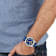 V-Code GMT Blue Sunray Dial Leather Watch