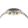 Greca Logo Mens Watch Two Tone Case Blue Guilloché Dial Two Tone Bracelet