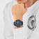 Impact Chronograph Blue Dial Silicone Strap Watch