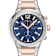 Ferragamo F-80 Blue Dial Chrono Two-tone Stainless Steel Bracelet Watch