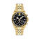 Greca Chrono Wave Black Dial Yellow Stainless Steel Bracelet Watch