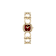 Double Gancini Burgundy Dial Yellow Stainless Steel Bracelet Watch