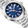 V-Code GMT Blue Sunray Dial Stainless Steel Bracelet Watch