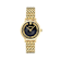 Greca Fortuna Black Dial Yellow Stainless Steel Bracelet Watch