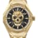 The $kull Spikes Crystal Black Dial IP Yellow Bracelet Watch