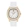The $pectre Lady White Dial Silicone Strap Crystal Watch