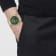 Greca Logo Mens Watch Two Tone Case Green Guilloché Dial Two Tone Bracelet