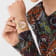 The $kull Spikes Pink Dial Silicone Watch