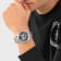 Iron Tiger Black Dial Stainless Steel Bracelet Watch