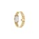 Ferragamo Asymetrique Silver Tone Yellow Stainless Steel Bracelet Watch
