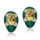 Andreoli Green Enamel Lemon Quartz And Diamond Earrings