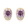 Andreoli Enamel Amethyst And Diamond Earrings