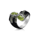 Andreoli Black Enamel Peridot And Diamond Ring
