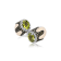 Andreoli White Enamel Peridot And Diamond Ring