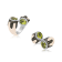 Andreoli White Enamel Peridot And Diamond Ring