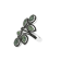 Rhodium Over Sterling Silver Teal Kyanite And Black Spinel Ring 4.64ctw
