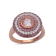 18K Gold Over Sterling Silver Morganite,Rhodolite And White Topaz Ring
2.97 ctw