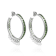 Sterling Silver Tsavorite And Crystal Drops Hoops 10.38ctw