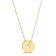 14k Yellow Gold Overlay on Brass Disc Floater Necklace