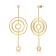 14k Yellow Gold Overlay on Brass Satellite Statement Earrings