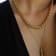 14k Yellow Gold Overlay on Brass Ribbon Pendant Necklace