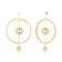 14k Yellow Gold Overlay on Brass Orbit Drop Earrings