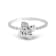 18K Petite White Gold Diamond Flower Ring  .07ctw