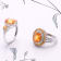 14K White Gold Spessartite and Diamond Ring 3.61ctw
