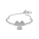 White Sapphire adjustable Clover Ring, Sterling Silver