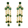 18K Yellow Gold Green Tourmaline and Diamond Dangle Earrings 1.21ctw
