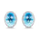 14K White Gold Swiss Blue Topaz and White Diamond Earrings