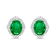 14K White Gold Emerald and White Diamond Earrings
