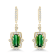18K Yellow Gold Green Tourmaline and Diamond Earrings