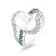 18K White Gold Moonstone, London Blue Topaz, and Diamond Ring 4.39ctw