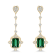 18K Yellow Gold Green Tourmaline and Diamond Earrings
