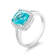 14K Rhodium Over White Gold Cushion Apatite and Round Diamond Ring 2.63ctw