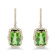 14K Yellow Gold Green Tourmaline and Diamond Earrings