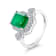 14K White Gold Emerald and Diamond Ring 2.49ctw