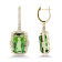 14K Yellow Gold Green Tourmaline and Diamond Earrings