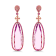 14K Rose Gold Kunzite and Pink Sapphire Dangle Earrings