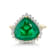 14K Yellow Gold 5.17ct Emerald Ring with Diamond Halo and Studded Band