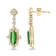 18K Yellow Gold Green Tourmaline and Diamond Earrings