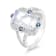 18K White Gold Moonstone, London Blue Topaz, and Diamond Ring 4.97ctw