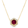 18K Yellow Gold Rhodolite and Diamond Pendant with Chain 1.12ctw